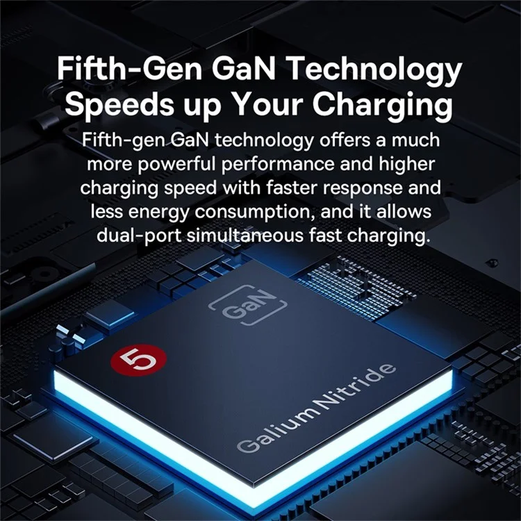 Chargeur rapide ultra-fin BASEUS CCGAN65C5-UT GaN5 Pro, 65 W, double port, chargeur de téléphone (édition pour l'étranger, avec adaptateur de prise EU+UK)