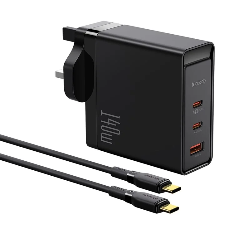 Mcdodo CH-29 MDD 140W Gan 5 3 Ports Tipo c Para Carregador Tipo Cast Charging Phone Wall Charger Adapter - Plugue do Reino Unido