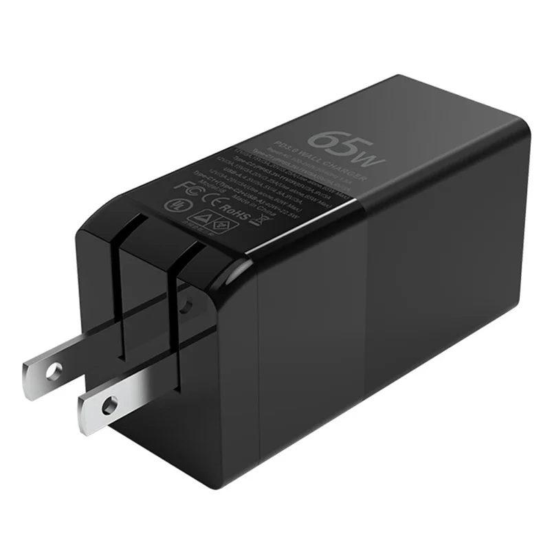 i10 65W Szybkie Ładowanie GaN Ładowarka 2x Typ-C + 1x USB-A PD QC 3.0 Adapter Ładowania - Wtyk US