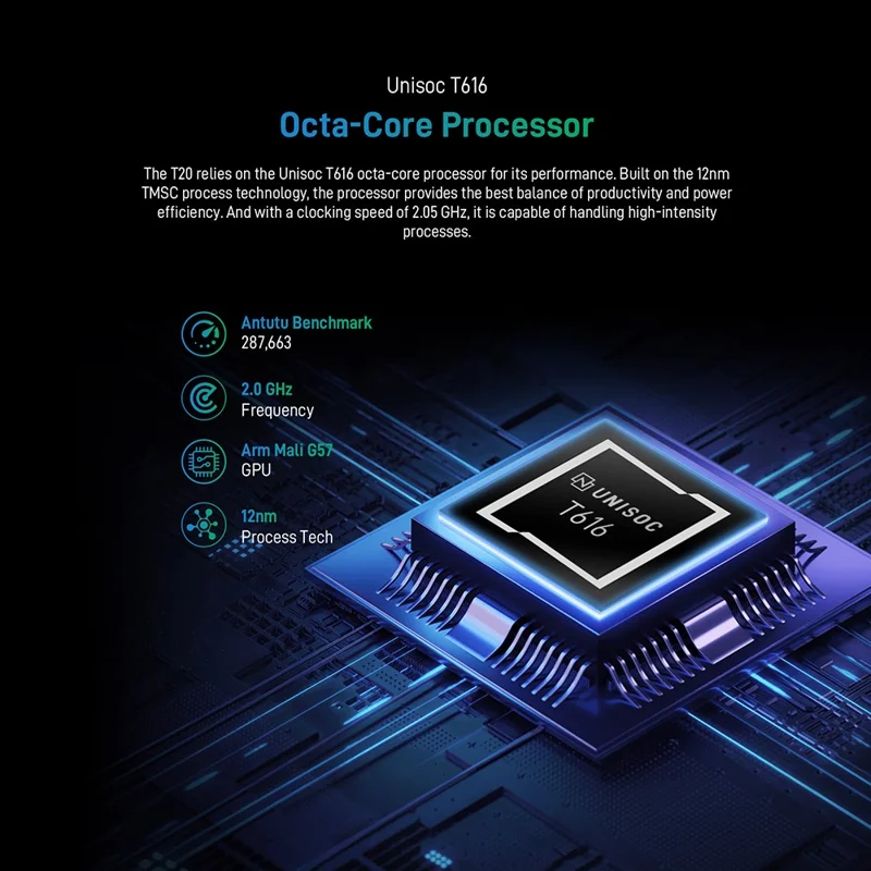 DOOGEE T20 Tablet PC 10.4" Spreadtrum T616 8GB+256GB Android Tablet 8300mAh Battery - Blue