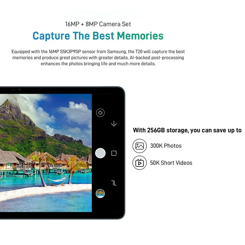 DOOGEE T20 Tablet PC 10.4" Spreadtrum T616 8GB+256GB Android Tablet 8300mAh Battery - Blue