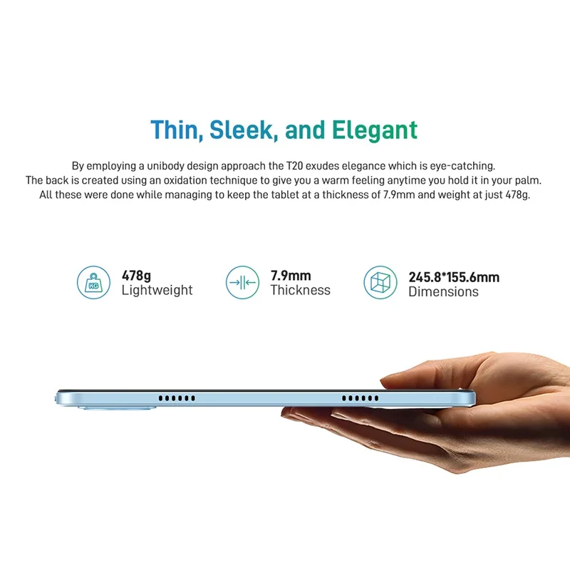 DOOGEE T20 Tablet PC 10.4" Spreadtrum T616 8GB+256GB Android Tablet 8300mAh Battery - Blue