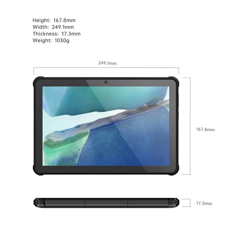 OUKITEL RT2 10.1-inch Tablet MT8788 8GB+128GB Android 12 20000mAh Rugged Tablet 16MP Camera - Black