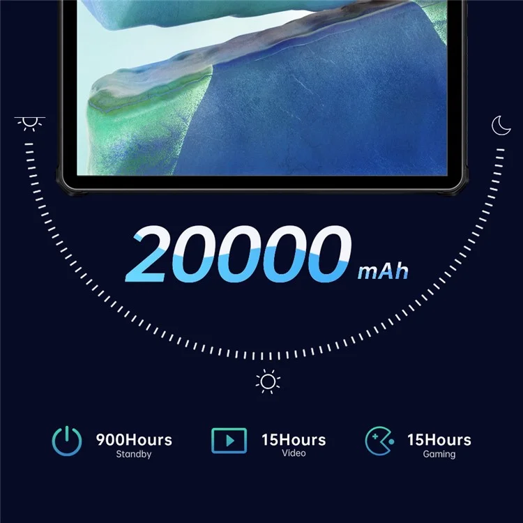 OUKITEL RT2 10.1-inch Tablet MT8788 8GB+128GB Android 12 20000mAh Rugged Tablet 16MP Camera - Black