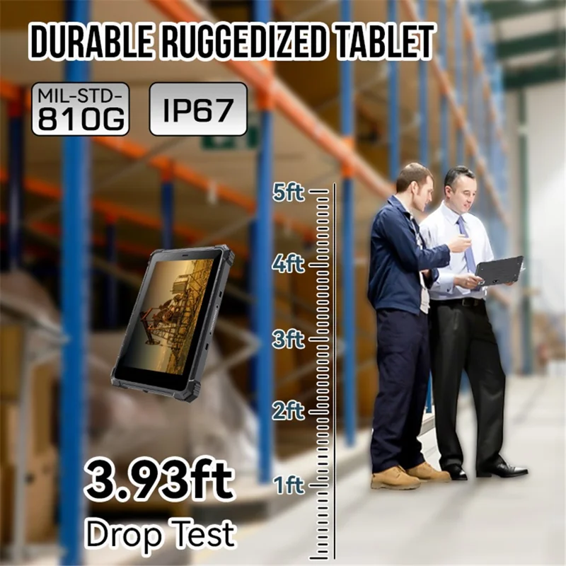 CENAVA A10ST IP68 Waterproof Rugged Tablet 8.0-inch 8GB+128GB Tablet PC 10000mAh Batterry Fall-proof Dust-proof - UK Plug