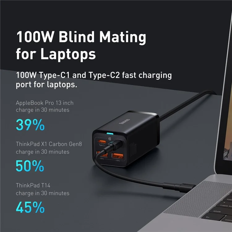 BASEUS GaN3 Pro Desktop Fast Charger 2 USB + 2 Type-C 100W Phone Fast Charging Adapter - Prise US