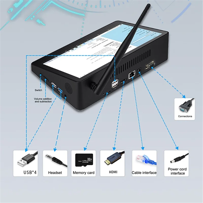 CENAVA H89 N4020 Планшет с 9-дюймовым дисплеем, 3ГБ+64ГБ, Windows 10, мини-ПК All-In-One, промышленный компьютер - Штекер для США