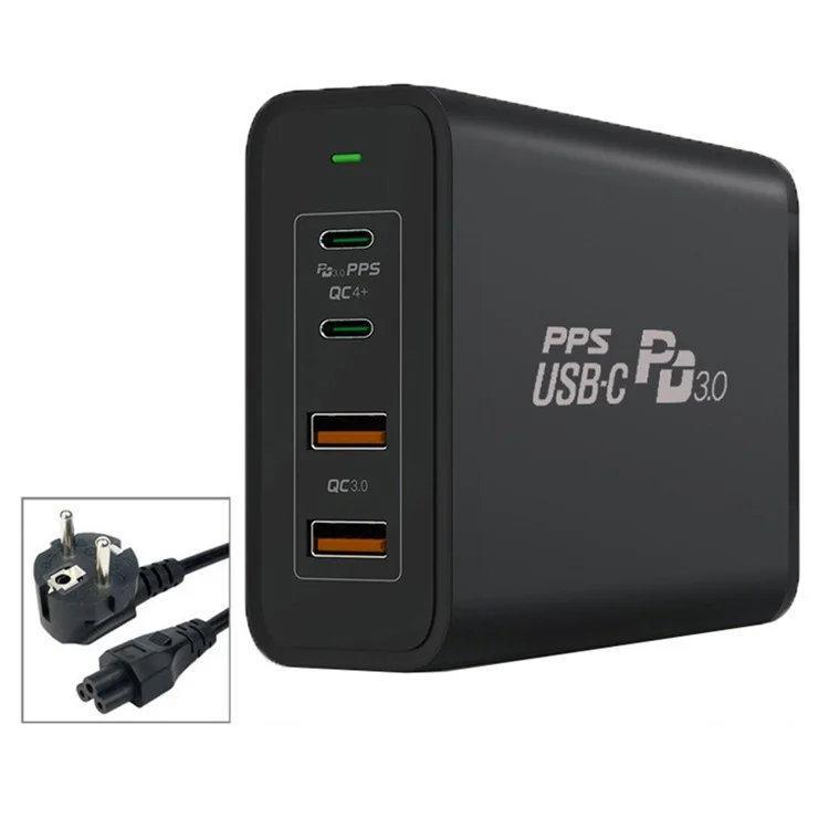 245W GaN Ladegerät USB-C Netzteil-Adapter 4-Port PD 100W QC 22.5W Mini Schreibtischladegerät für MacBook iPad iPhone - EU-Stecker