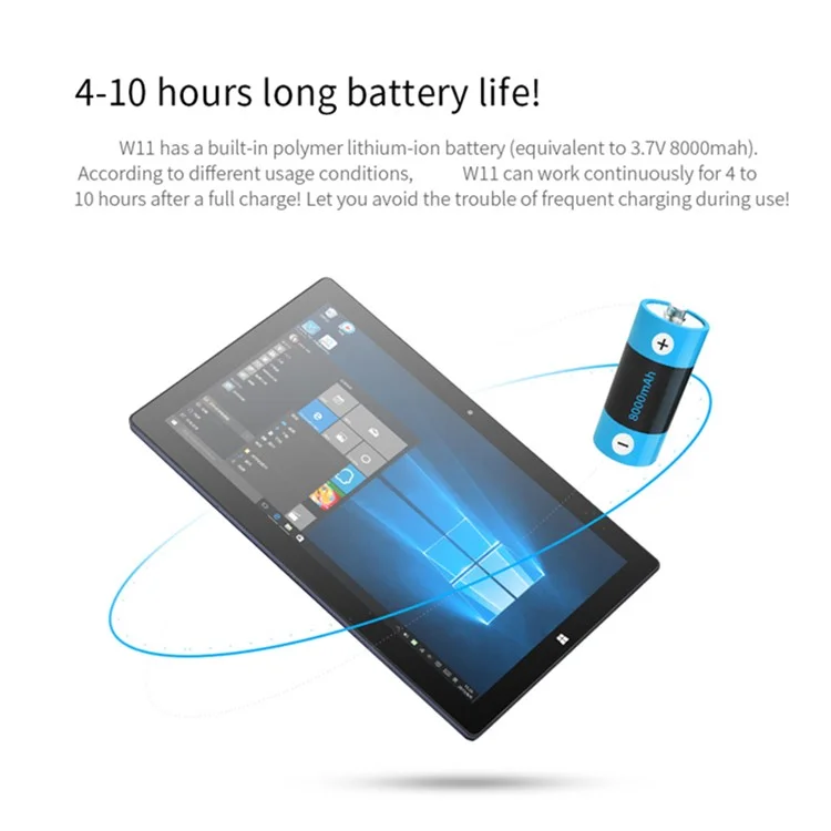 Cenava W11 11,6-zoll-tablet 8 Gb+128 gb Intel N4120 Win10 Quad Core Dual Camera Tablet - Blau