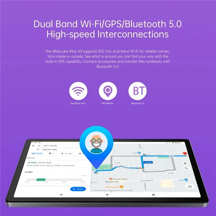 ALLDOCUBE iPlay 50 Tablet Tablet 10,4 pollici 4GB+64GB 4G 6000mAh Tablet PC Android 12 (Nero / Grigio) 
