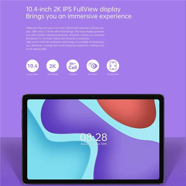 ALLDOCUBE iPlay 50 Tablet 10,4 polegadas 6GB+128GB Tablet 4G 6000mAh Android 12 PC Tablet (Preto / Cinza)