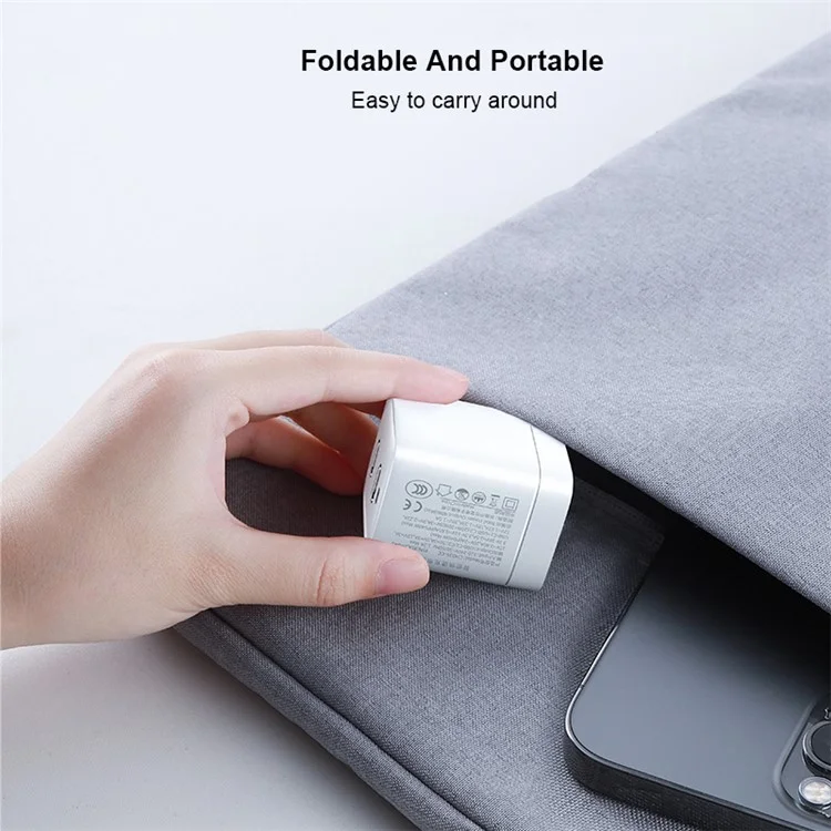 XUNDD XDCH-043 40W PD Fast Charging GaN Phone Charger Fireproof PC Dual Type-C Wall Charger - Spina CN
