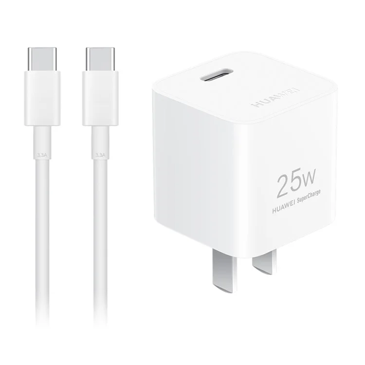 HUAWEI P0011 Mini Super Fast Charger (Max 25W) USB-C Portable Charger Adapter with Type-C to Type-C Cable (Spina CN)