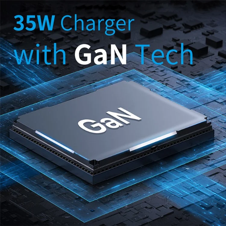 NORTHJO NOGAN3502 PD 35W GaN Fast Charger Dual Type-C PPS Charging Station Adapter - Blanco / Enchufe del Reino Unido