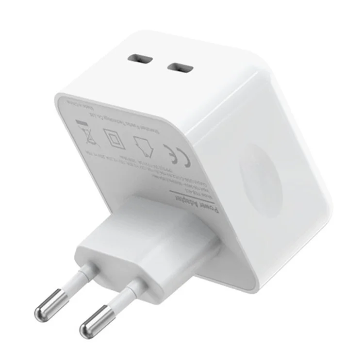 Northjo Nogan3502 Gan Wall Charger PD 35W Dual Type-C PPS Adaptateur de Charge Rapide - Blanc / Bouchon ue