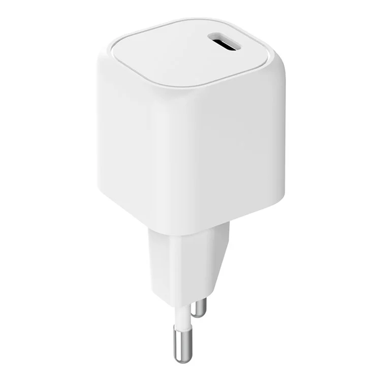 Bulk Purchasing Type-C Port PD 30W GAN Wall Charger Portable Small Charger Adapter for Cell Phones, EU Plug (CB, CE, ROHS, ERP, KC, KCC) - White