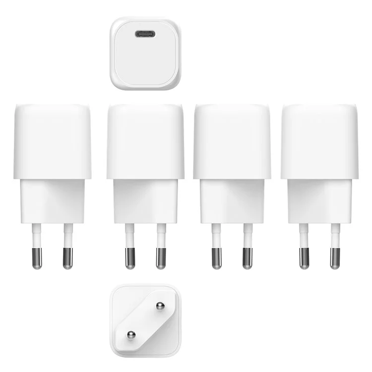 Bulk Purchasing Type-C Port PD 30W GAN Wall Charger Portable Small Charger Adapter for Cell Phones, EU Plug (CB, CE, ROHS, ERP, KC, KCC) - White