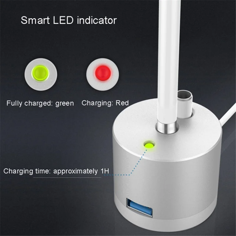 Desktop Charger Adapter for Apple Pencil (1st Generation) Charging Station with LED Light, USB Interface - Rose Gold