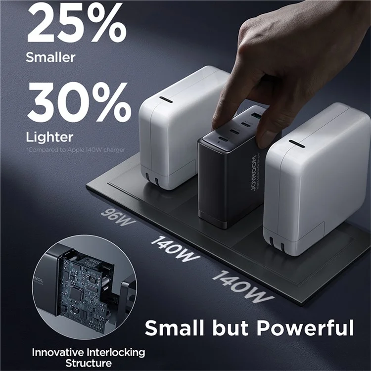 JOYROOM TCG05 140 Вт GaN Super Fast Charge US Plug Charger USB+3*Type-C Charging Adapter с кабелем Type-C - Type-C