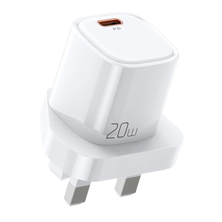 MCDODO Nano Series PD 20W Phone Fast Charging Adapter Singe Type-C Port Wall Charger - Bianco / Spina UK