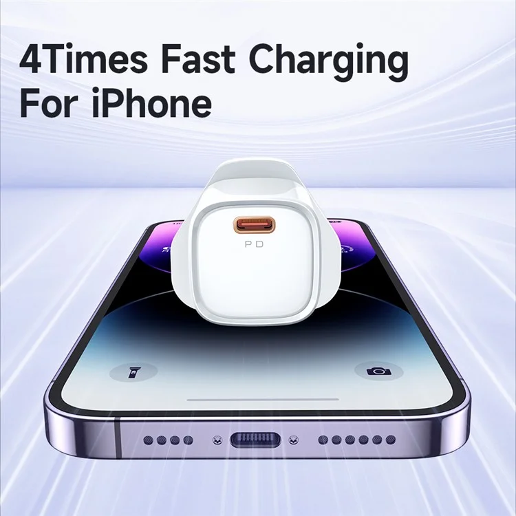 MCDODO Nano Series PD 20W Phone Fast Charging Adapter Singe Type-C Port Wall Charger - Bianco / Spina UK