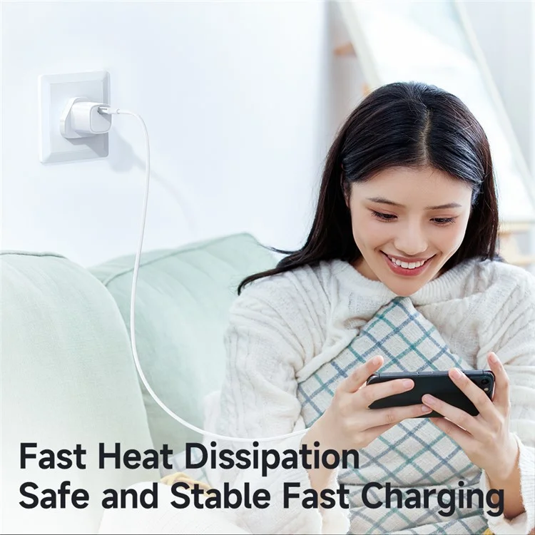 MCDODO Nano Series PD 20W Phone Fast Charging Adapter Singe Type-C Port Wall Charger - Bianco / Spina UK