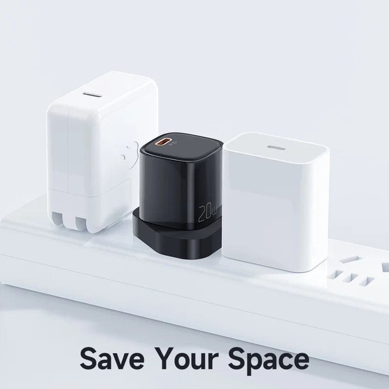 MCDODO Nano Series PD 20W Phone Fast Charging Adapter Singe Type-C Port Wall Charger - Black / UK Plug