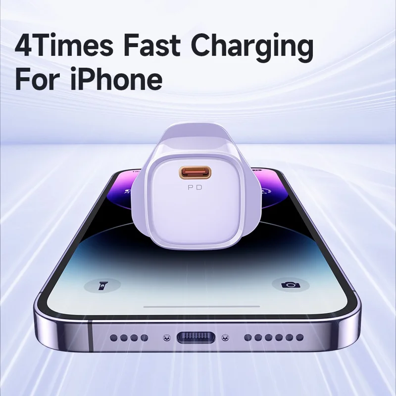 MCDODO Nano Series PD 20W Phone Fast Charging Adapter Singe Type-C Port Wall Charger - Purple / UK Plug