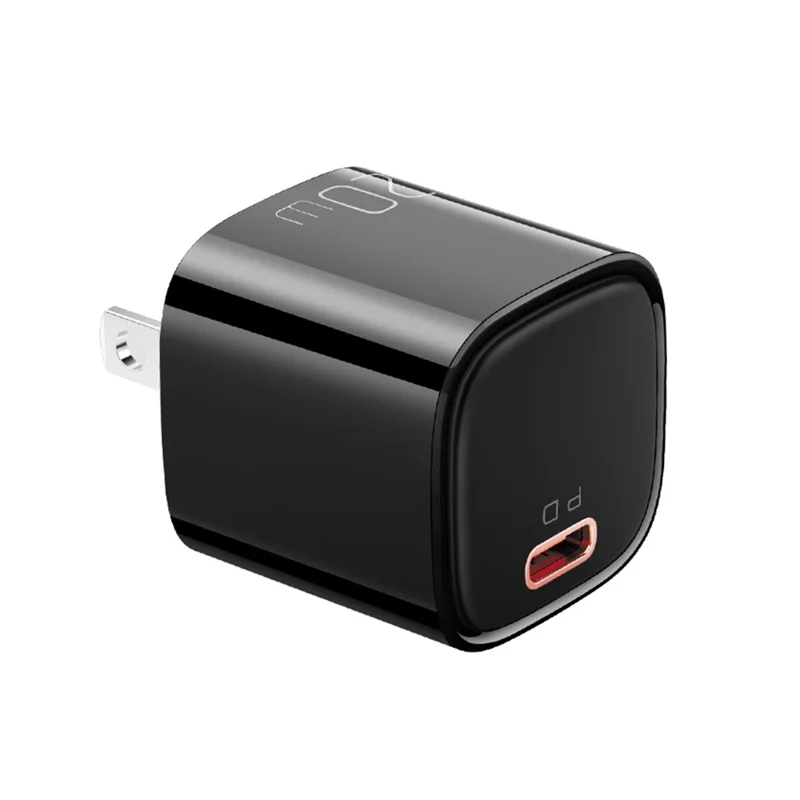 MCDODO Nano Series PD 20W Phone Fast Charging Adapter Singe Type-C Port Wall Charger - Black / US Plug