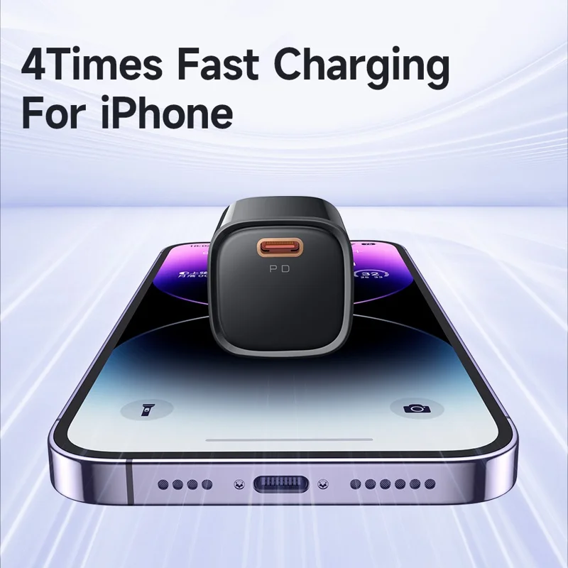 MCDODO Nano Series PD 20W Phone Fast Charging Adapter Singe Type-C Port Wall Charger - Black / US Plug
