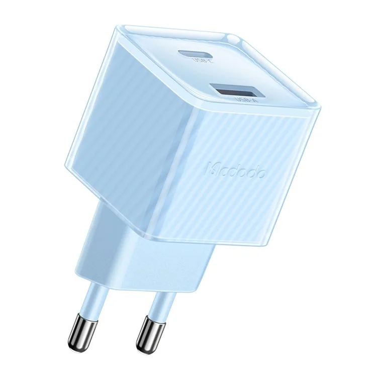 MCDODO CH-415 33W GaN USB+Type-C EU Plug Wall Charger Fireproof PC Phone Tablet Power Adapter - Blue