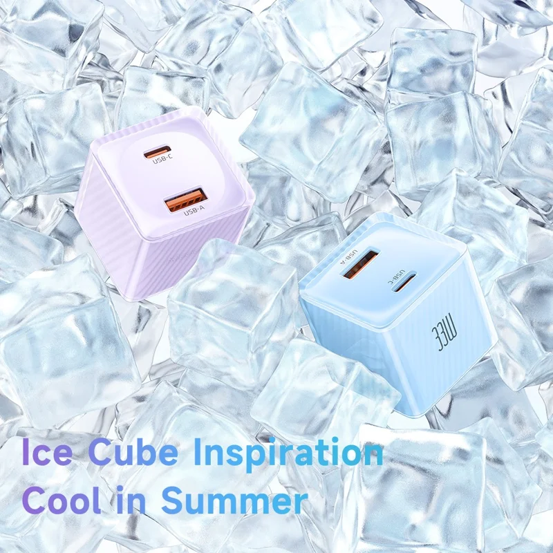 MCDODO CH-413 Dichromatic Series Charging Block 33W USB-A + Type-C Dual Port PD GaN Charger - Blue