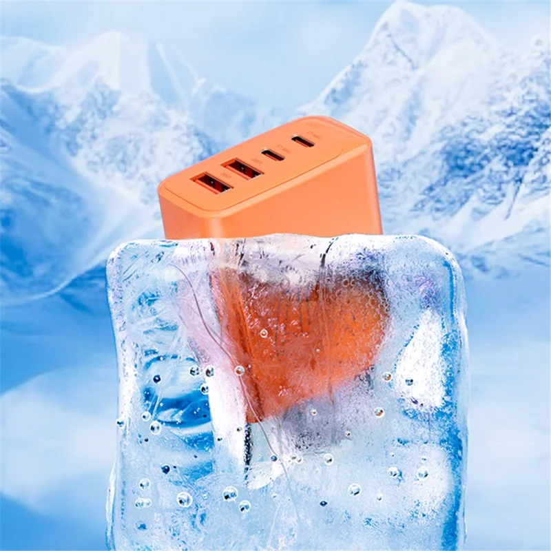 AZEADA Adattatore di Ricarica Rapida da 65W con 2 Type-C + 2 USB, Caricabatterie da Parete Portatile GaN - Bianco / Spina USA