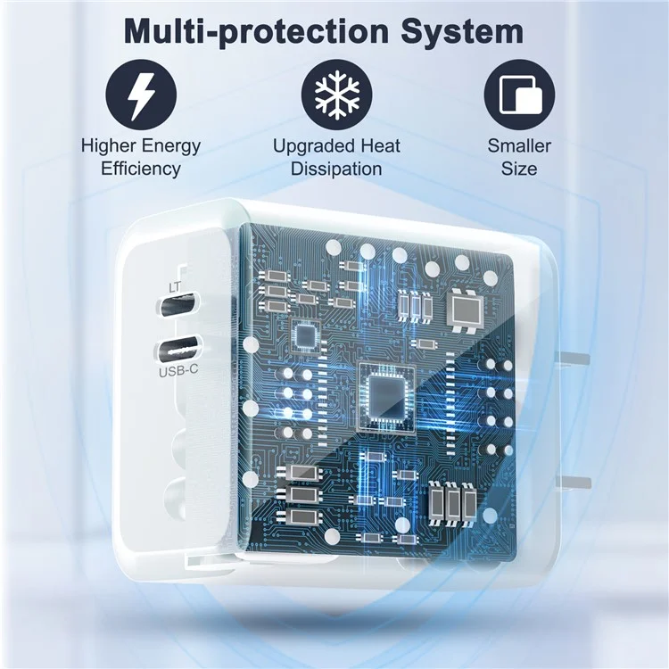 PD 20W Type-C + 8-Pin Fast Charging Phone Charger Power Adapter - US Plug