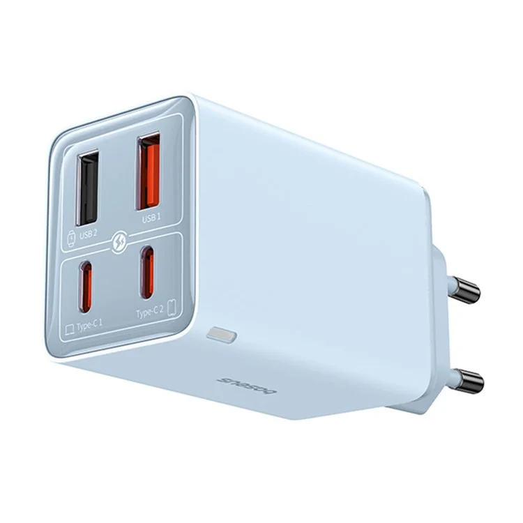 Adaptateur de Chargeur Rapide Baseus Gan6 Pro 65W - Bleu