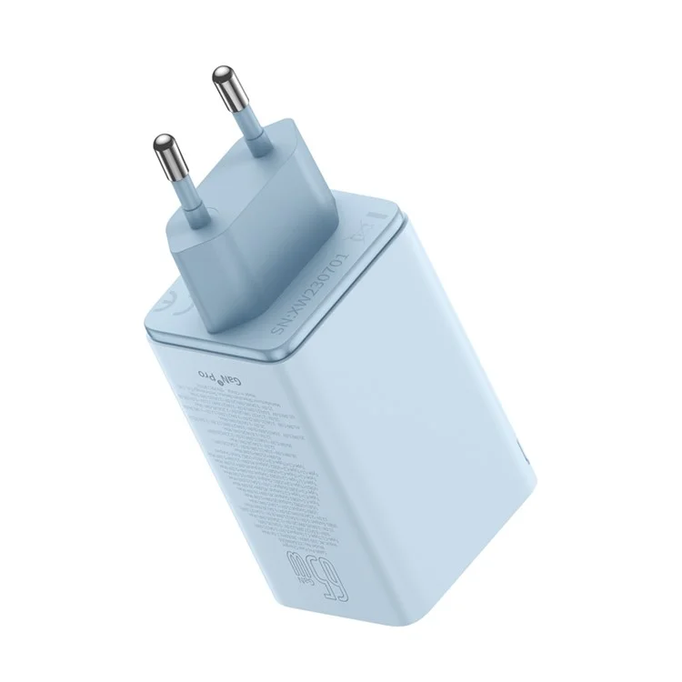 Adaptateur de Chargeur Rapide Baseus Gan6 Pro 65W - Bleu