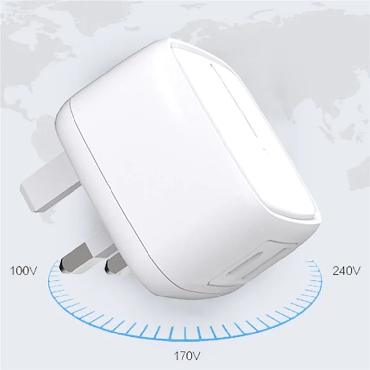 ZUZG ZC-UW01BS PD+QC3.0 Dual Port Wall Charger Portable Power Adapter, UK Stecker