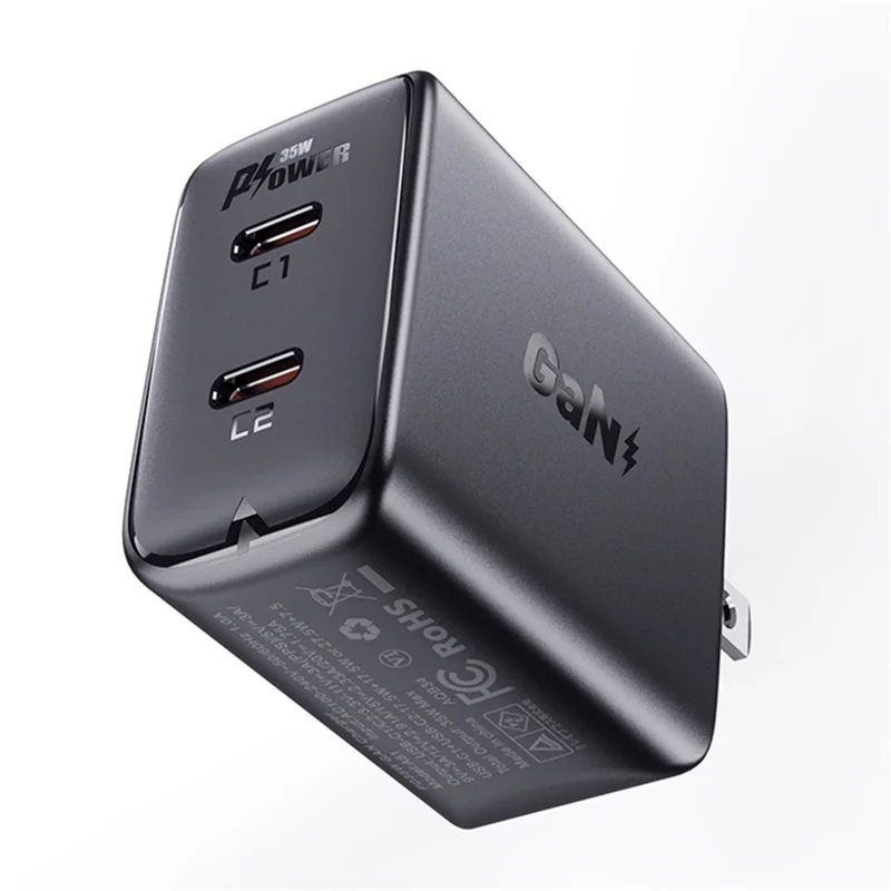 ACEFAST A51 PD 35W Wall Charger Dual Type-C GaN Phone Charging Adapter, US Plug