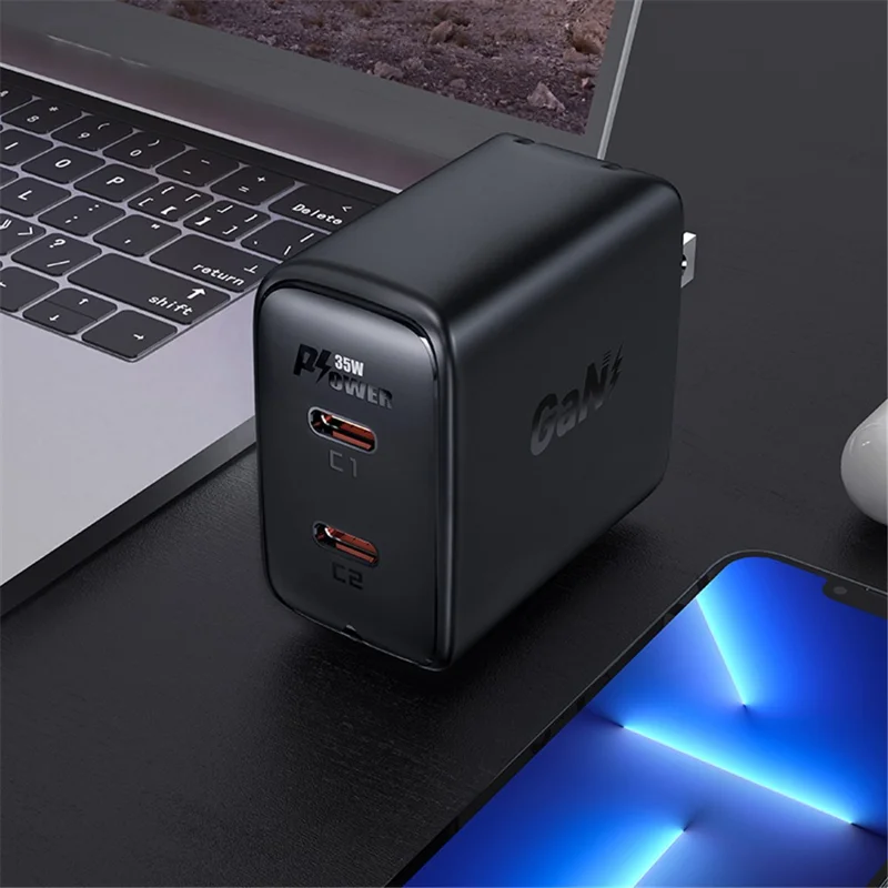 ACEFAST A51 PD 35W Wall Charger Dual Type-C GaN Phone Charging Adapter, US Plug