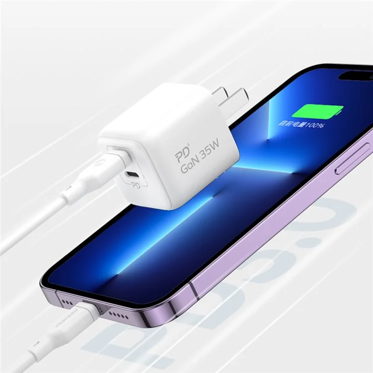MOMAX UM38CN Gan PD 35W Schnellladegeräteadapter Dual Usb-c 