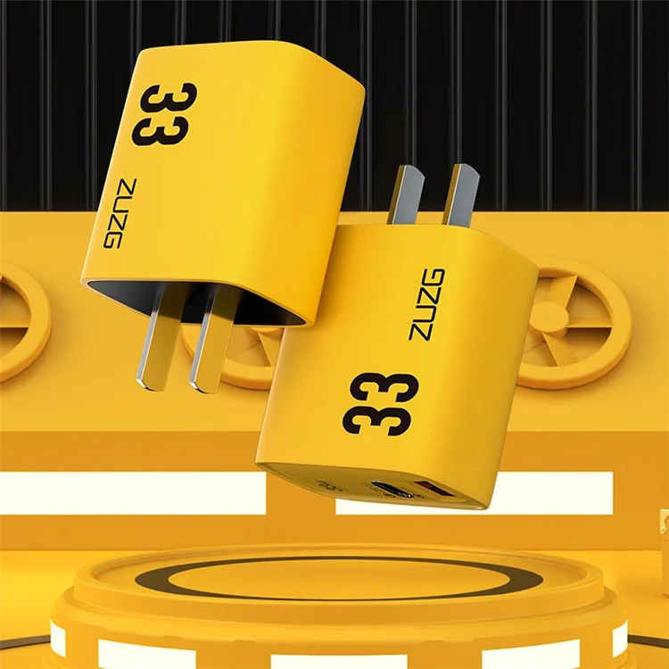 Сетевое зарядное устройство ZUZG ZC-UC12 PD 33 Вт Type-C + USB, PC+ABS, для быстрой зарядки телефонов и ноутбуков, со штекером CN