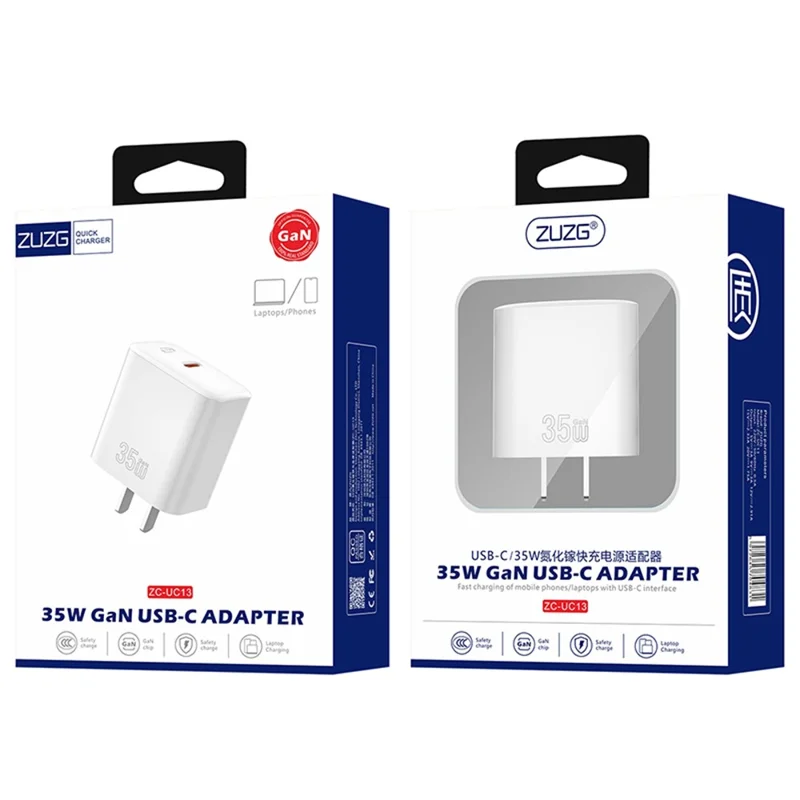 ZUZG UC13 35W GaN Fast Charging Power Adapter Type-C Phone Laptop Charger