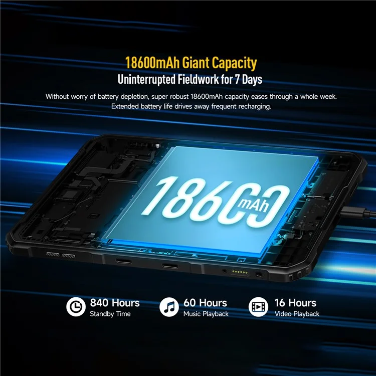 ULEFONE Armor Pad 2 11-Inch Helio G99, 8GB+256GB, 18600mAh, 48MP 4G Rugged Tablet