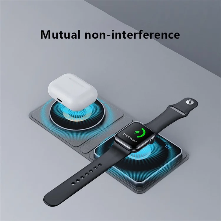 XH-X8C Cell Phone Magnetic Wireless Charger 3-in-1 15W Charging Pad, Tempered Glass Version, Without Stand