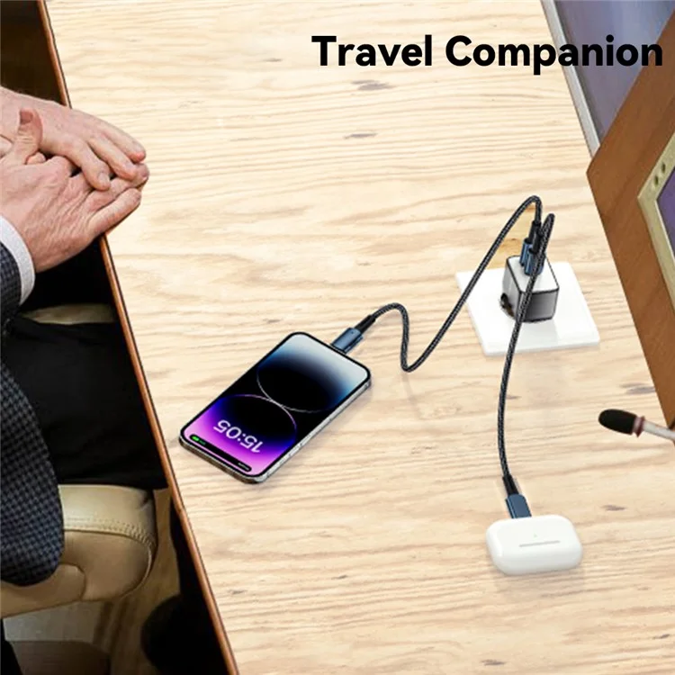 ESSAGER PD 33W Fast Charging Wall Charger USB-A + Type-C Travel GaN Adapter - EU Plug / Black