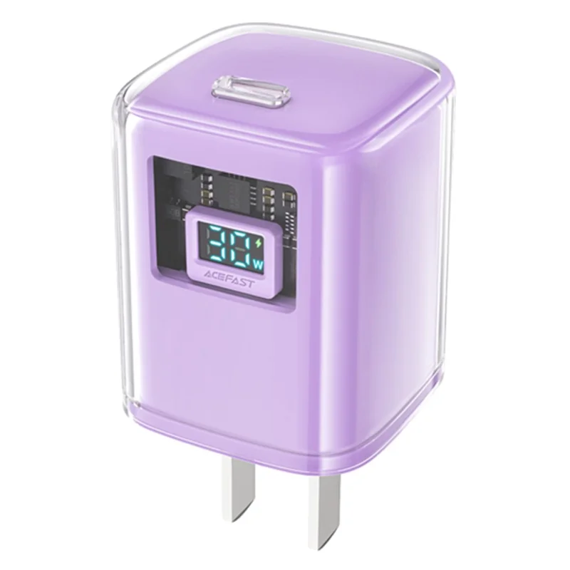 ACEFAST A54 GaN Power Adapter PD 30W USB-C Wall Charger Block, CN Plug - Purple