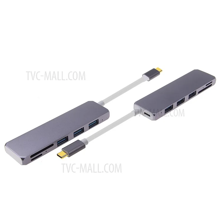 Tipo-C A USB3.0x3 + USB3.1 (PD) + Adaptador De Convertidor SD + Micro SD