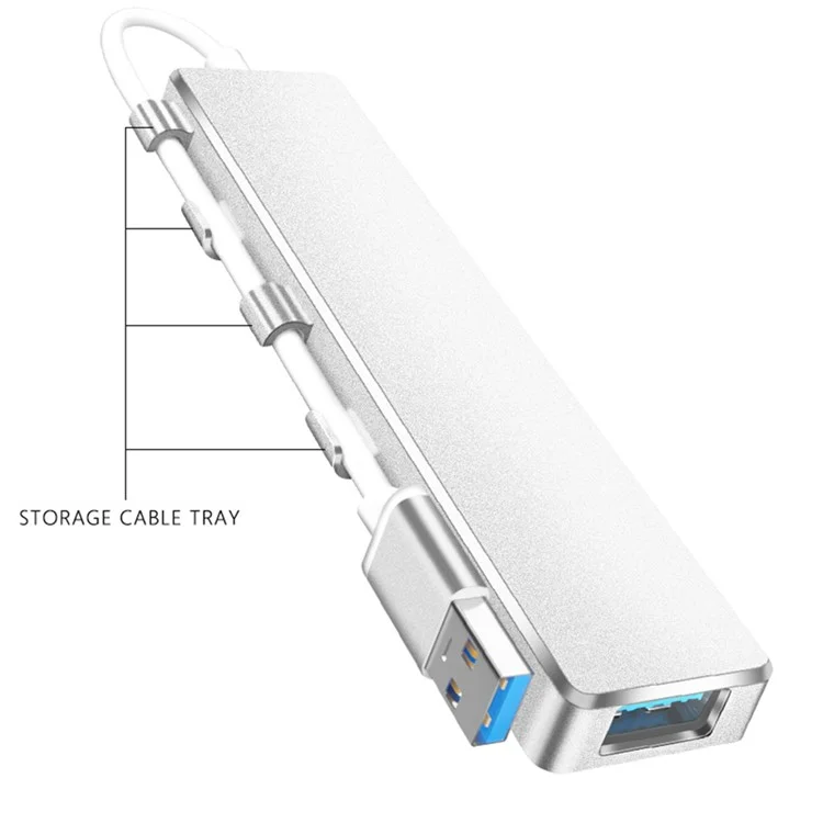 ADS-301A Laptop USB Hub Expander to USB-C+USB 3.0+3xUSB 2.0 - Silver