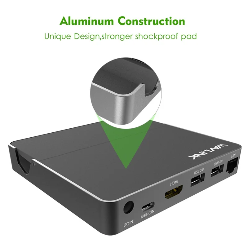 WAVLINK UHP3D01G 4K HD Docking Station Gigabit Ethernet USB 3.0 Multi-Function Hub - Spina USA