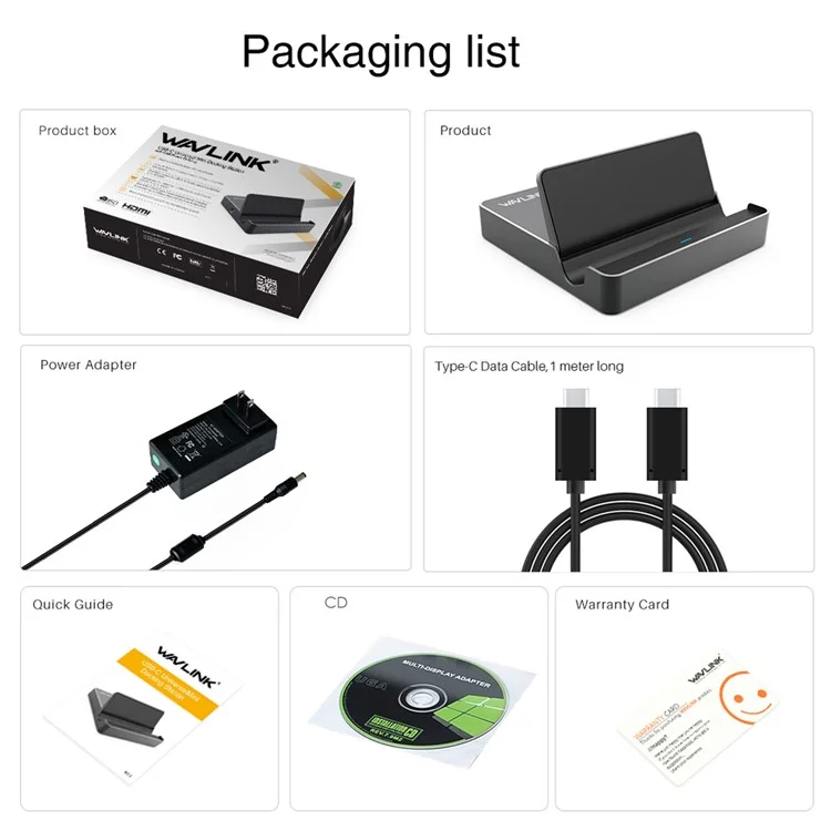 WAVLINK UHP3D01G 4K HD Docking Station Gigabit Ethernet USB 3.0 Multi-function Hub - EU Plug